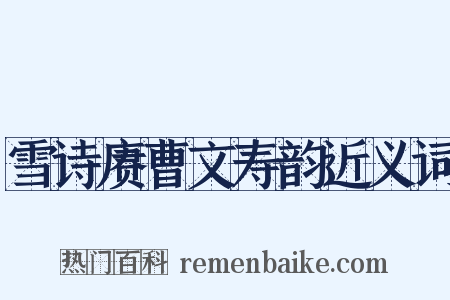 雪诗赓曹文寿韵近义词是什么意思的图片